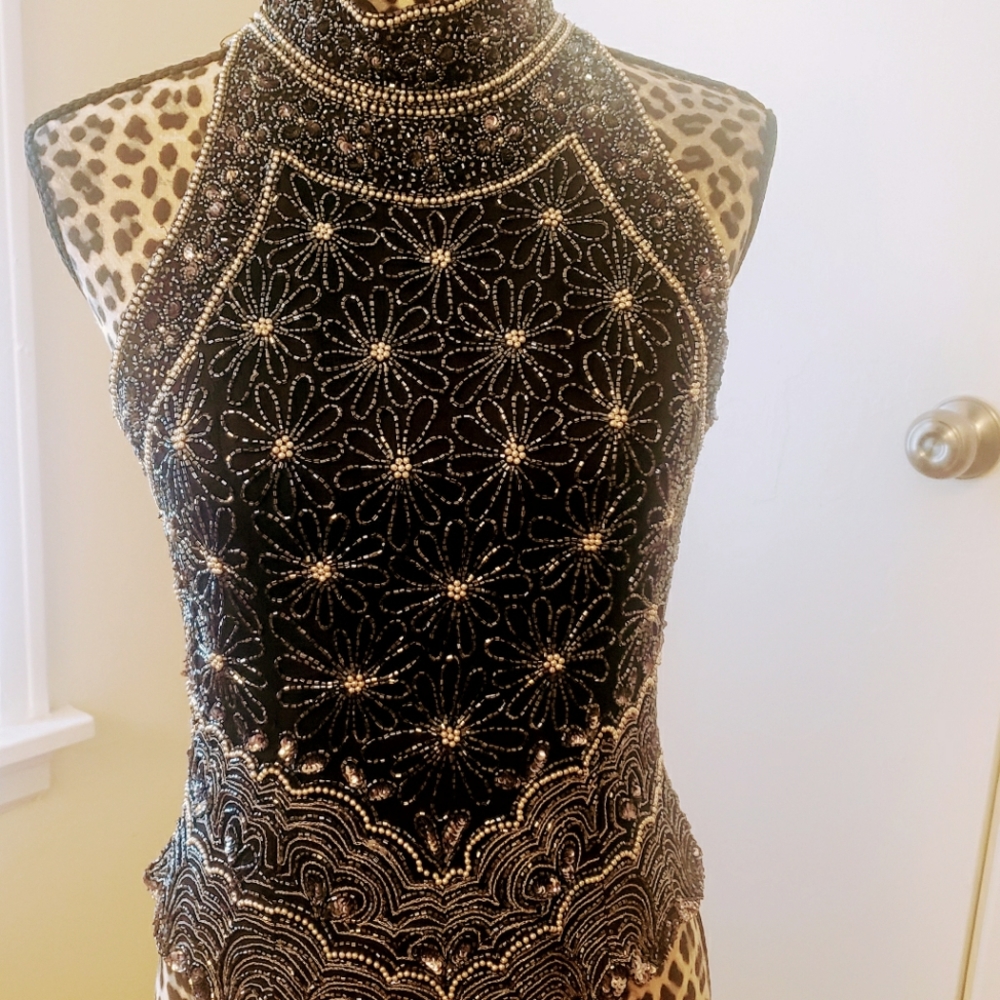 Sequins Sleeveless Dress Top Papell Boutique M